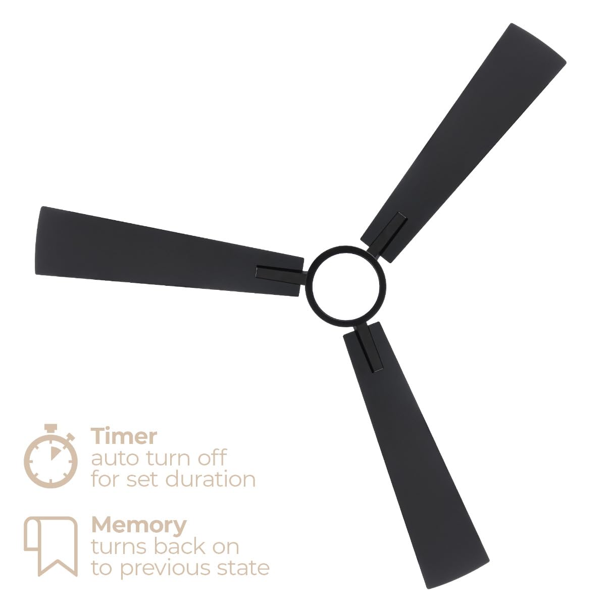 Bali 42in 3-Blade Smart Indoor or Outdoor Ceiling Fan 2700K-6000K CCT Tunable Range LED Light Kit in Matte Black with Reversible Black and Weathered