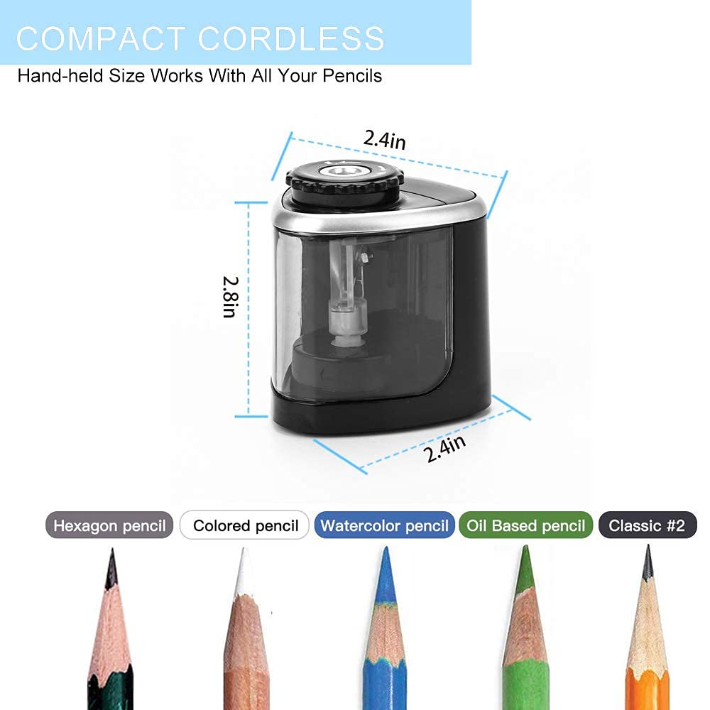 Aogwat Pencil Sharpener Electric Pencil Sharpener for Kids, Blade to Fast Sharpen, Suitable for No.2/School/Classroom/Office/Home (Black)