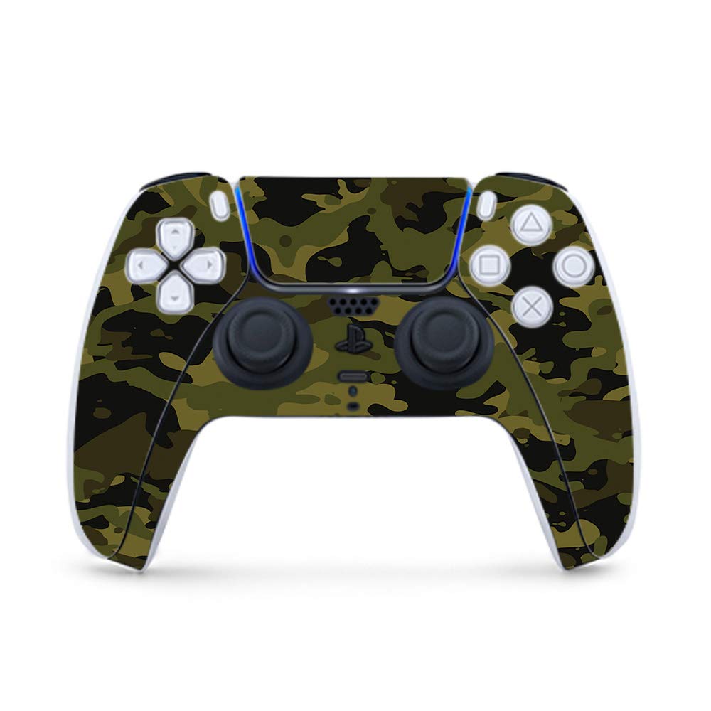 MightySkins Skin Compatible With PS5 / Playstation 5 Controller - Green Camouflage | Protective, Durable, and Unique Vinyl Decal wrap cover | Easy