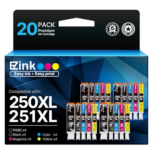 250XL 251XL Ink Cartridge for Canon PGI-250XL CLI-251XL for MX922 (20 Pack)