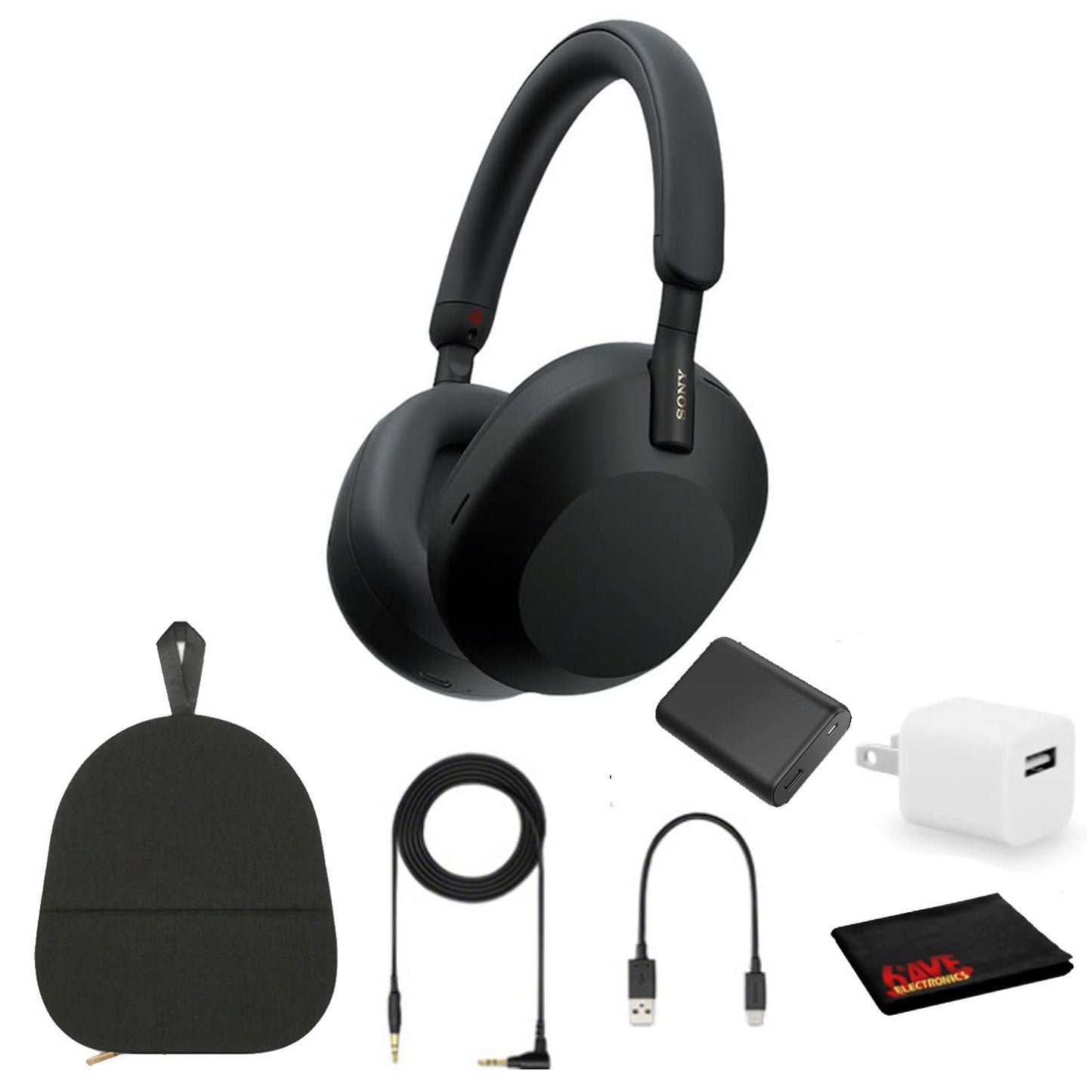 Sony WH-1000XM5 Noise-Canceling Wireless Over-Ear Headphones (Black), 30 Hours Playback Time, Hands-Free Calling, Alexa Voice Control - Kit…