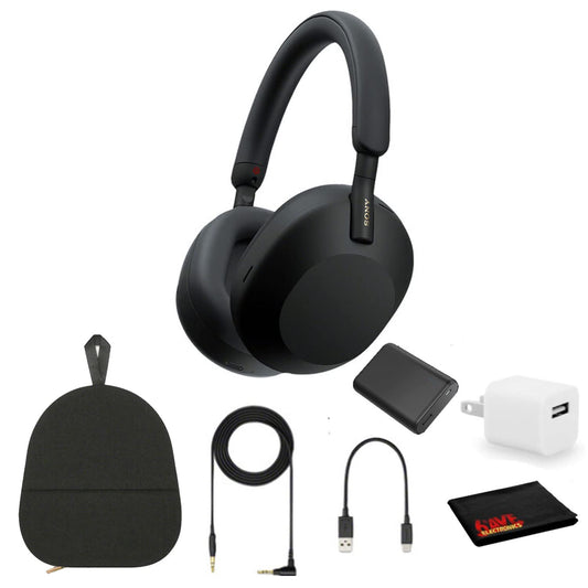 Sony WH-1000XM5 Noise-Canceling Wireless Over-Ear Headphones (Black), 30 Hours Playback Time, Hands-Free Calling, Alexa Voice Control - Kit…