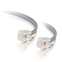 C2G 08134 RJ12 Modular Telephone Cable, Silver (50 Feet, 15.24 Meters)