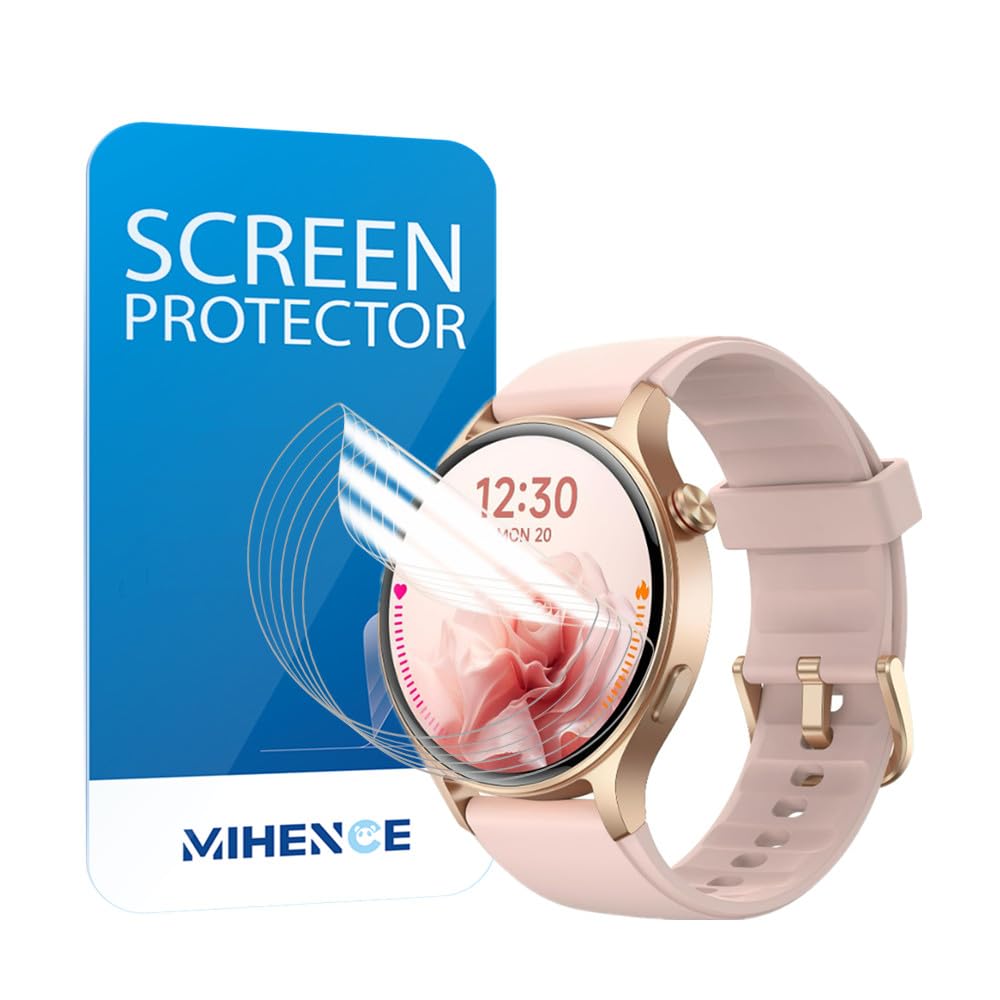 MIHENCE Screen Protector for AR-01 / GTX18 Smart Watch, TPU HD Protective Film Compatible for Fitpolo 1.3" Smartwatch/Compatible for aeac 1.32'' Smart