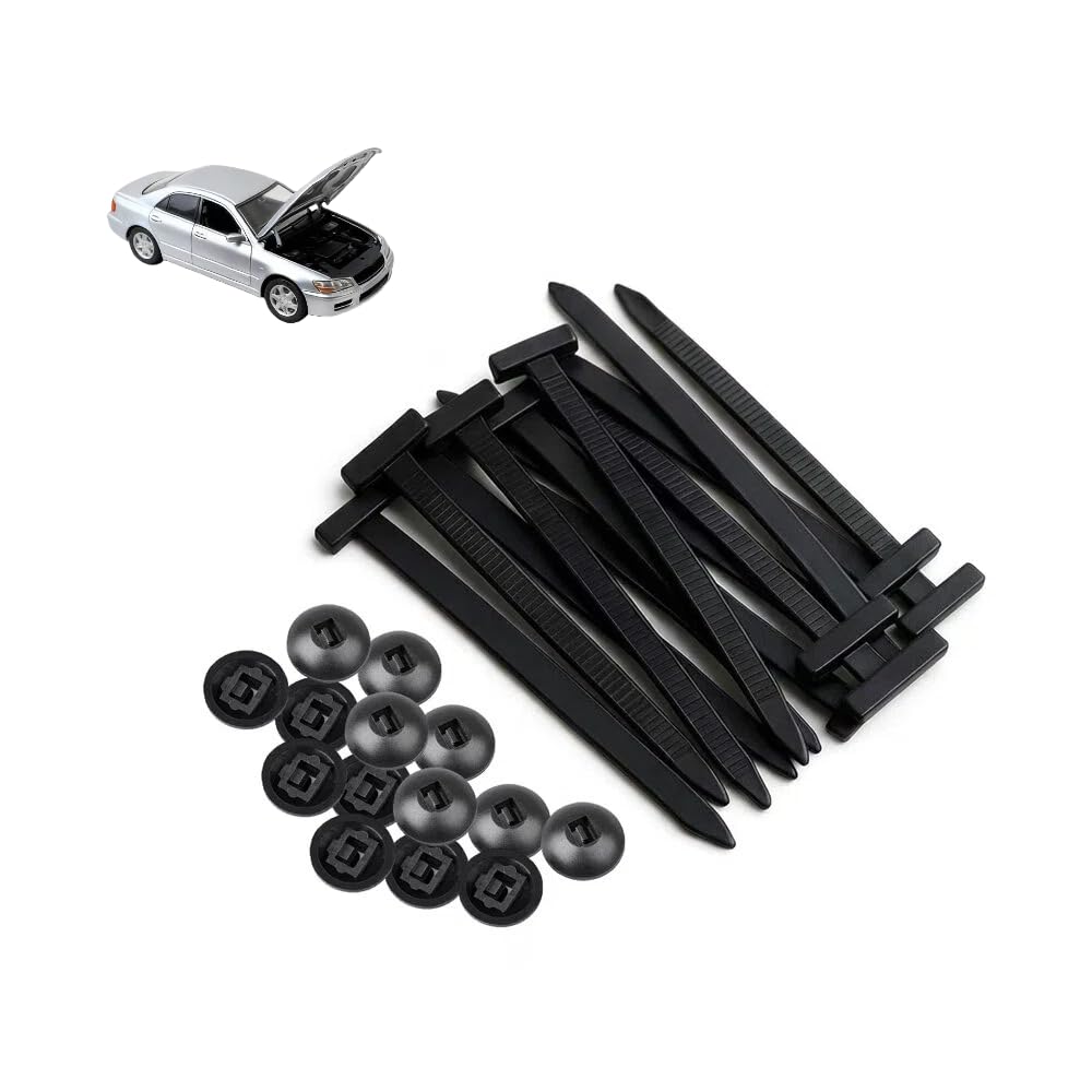 Borsuer Upgraded PA66 Nylon Universal Cable Tie Buckle, 100 Pcs Heavy Duty Self-Locking UV Resistant Zip Ties for Automotive Car Fender Bumper