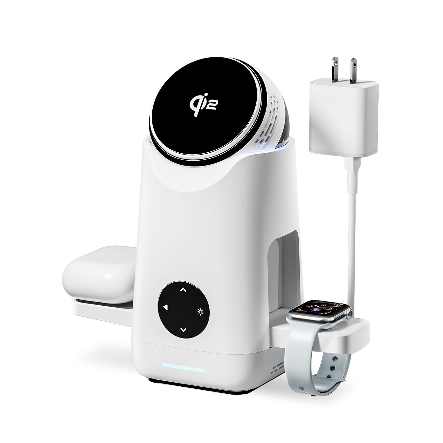 3-in-1 Charging Station for Apple & Samsung - Qi2 Certified 15W Rotating Wireless Mag-Safe Charger Stand for Apple - iPhone 17 16 15 14 13 12