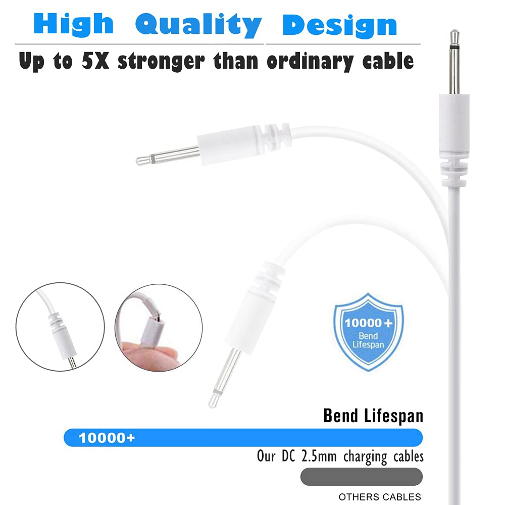 BATSOEASY 2 Pack 2.7ft Replacement DC Charging Cable, USB to DC 2.5mm Fast Charger Cord Adapter - 2.5mm (This is NOT Barrel Jack)