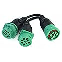 YPP Waterproof Overmolded J1939 Type 2 Splitter Y Cable 1 Male to 2 Female 9pin connectors