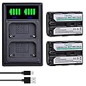 Tectra 2X NP-FM50 NPFM50 Batteries + LED USB Dual Charger for Sony NP-FM30 NP-FM51 NP-QM50 NP-QM51 NP-FM55H Battery and Sony HDR-HC1, DCR-TRV280