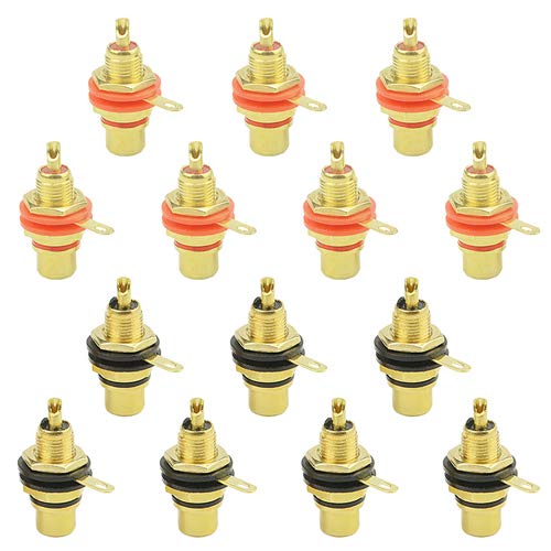 WMYCONCONG 14 PCS RCA Panel Mount Plug Female Audio Terminal Jack Socket Adapter Connector