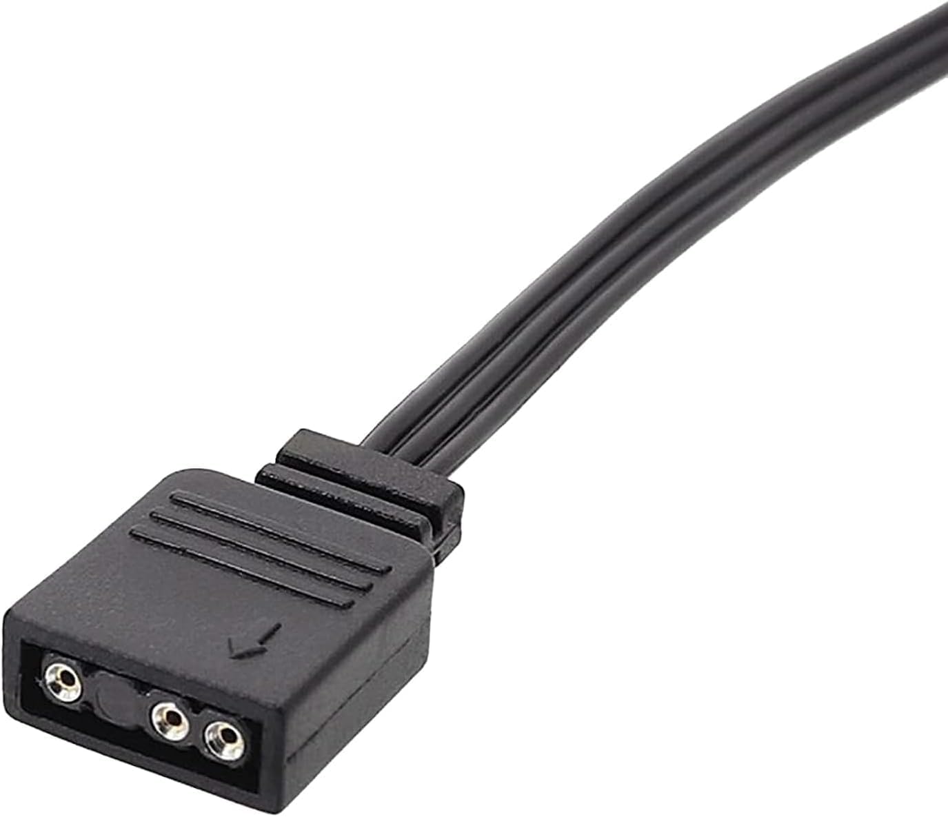 Seadiquiet 2Pcs Black 4 Pin to 5V 3 Pin Conversion Cable ARGB Splitter Extension Cable for Computer Chassis 4pin to 5V 3 Pin Converter ARGB Connector