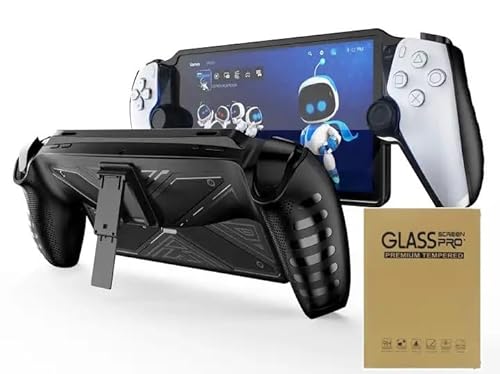 Case with Stand and Screen Protector for PlayStation Portal Remote Player, Protective Cover with Kickstand for PS5 Handeld 2023 Portable Soft TPU