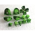 Replacement Chrome Plating Buttons L1 R1 L2 R2 D Pad ABXY Key Kit + Springs for PS4 Controller Green
