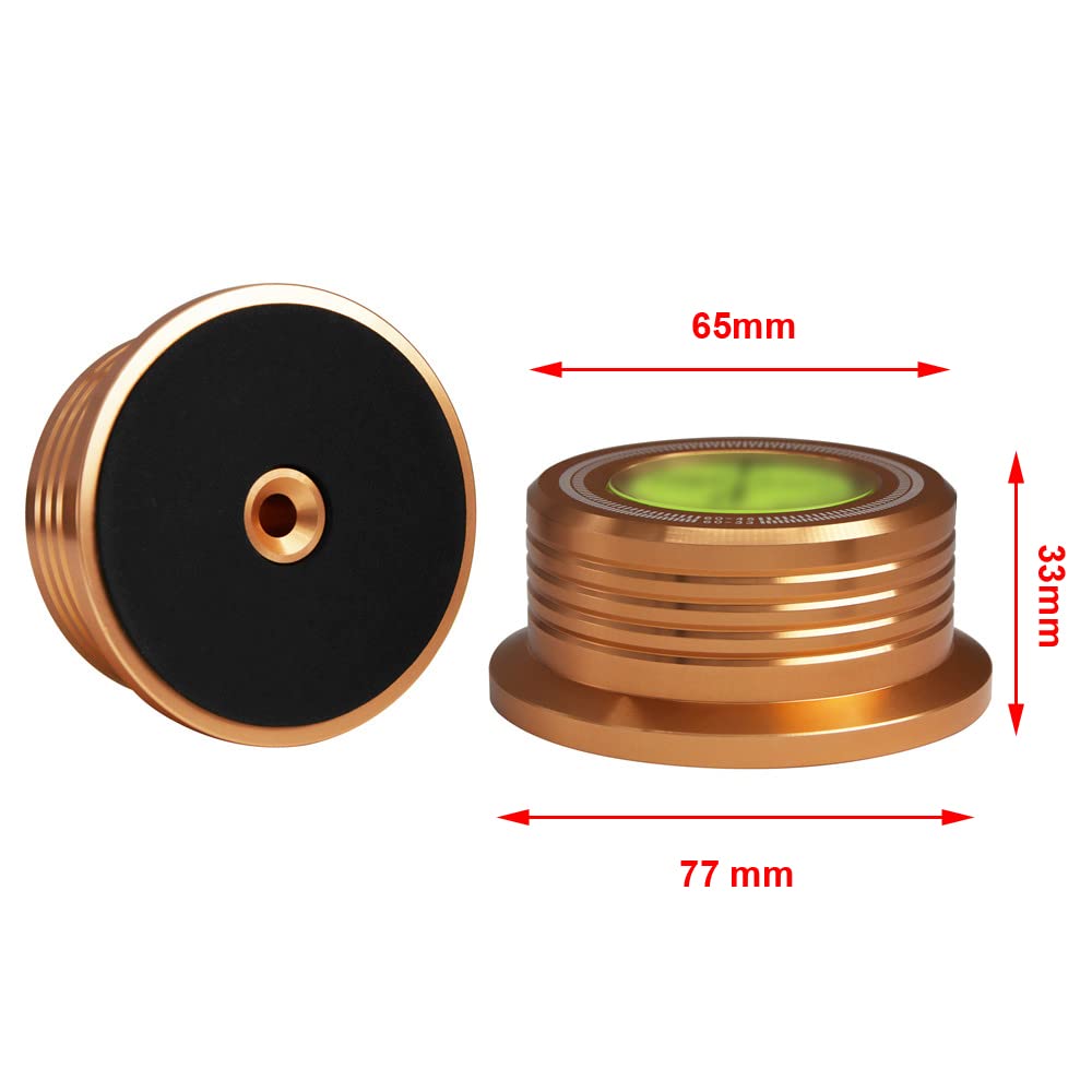Tenlysound Record Stabilizer Weight LP Weight 10.5Oz Turntable Weight Bubble Level 60Hz Speed Measure Strobe Scale Record Puck Aluminum Vinyl Clamp
