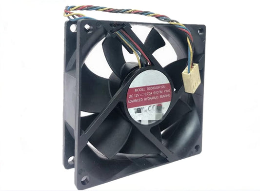 New Case cooling fan for Dell XPS 8100 Inspiron 580 580s, AVC DS08025R12U size:80mm x 25mm 8025, 4-Pin 4-Wire DC12V 0.70A