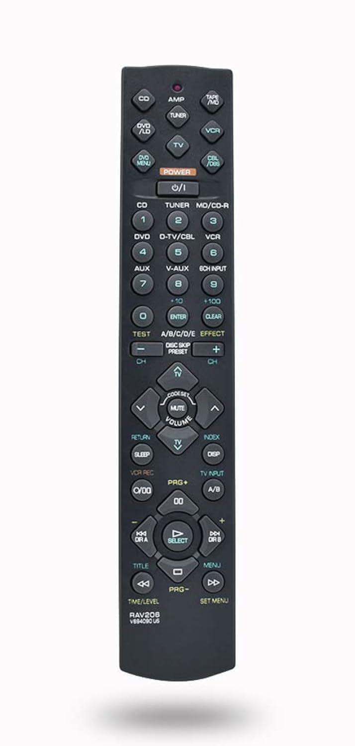 RAV206 V694090 Replacement Remote Control for Yamaha Audio/Video AV Receiver RXV-420 RXV-420RDS RXV-520 RXV-520RDS YHT-18 YHT-24 YHT-34 HTR-5440
