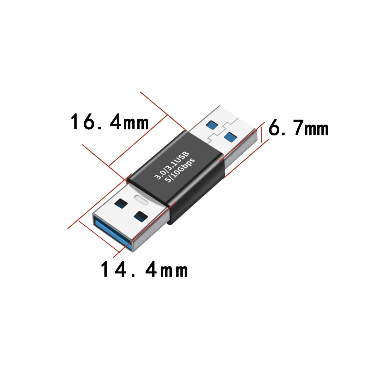 rgzhihuifz 3 Pack USB 3.0 Male to USB 3.0 Male Gender Changer Adapter Coupler Converter