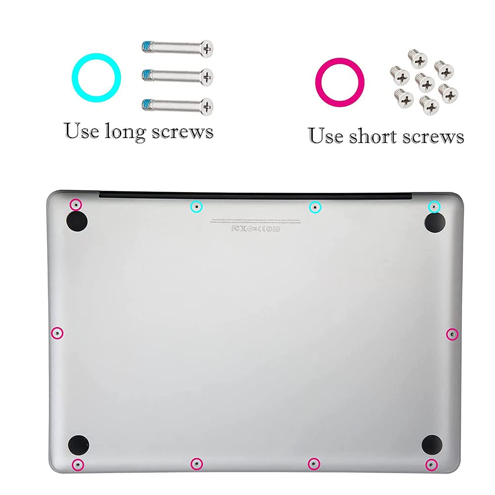 SLAUNT 4 Pack Rubber Feet and Replacement Bottom Case Screws Screwdriver Kit Set Compatible with Mac Book Pro 13" 15" 17" A1278 A1286 A1297 (Not