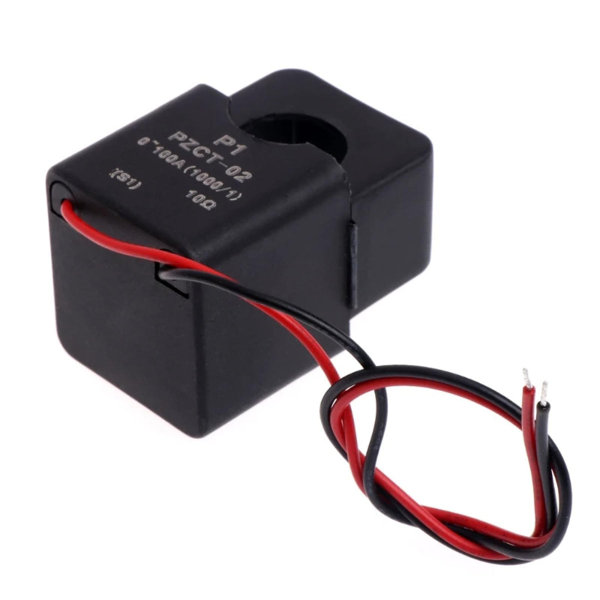 Split Core Current Transformer PZCT-02, 0-100A Range, 1.85x1.22x1.14 inches, Black