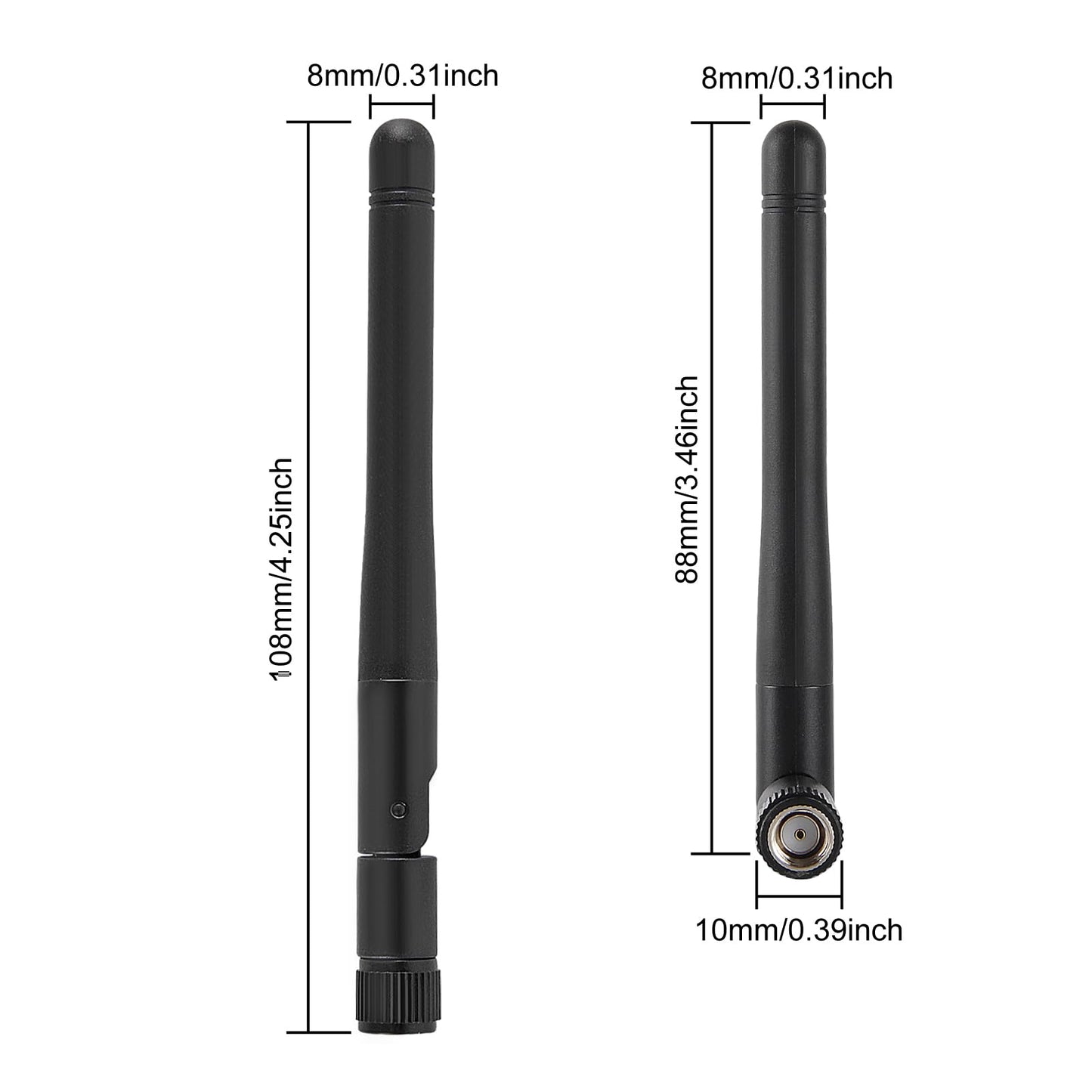 2Pcs Dual Band 3dBi WiFi Antenna 2.4GHz 5GHz 5.8GHz RP-SMA Male Bluetooth Antenna for USB Adapter Camera Video Surveillance Monitor PC Computer WiFi