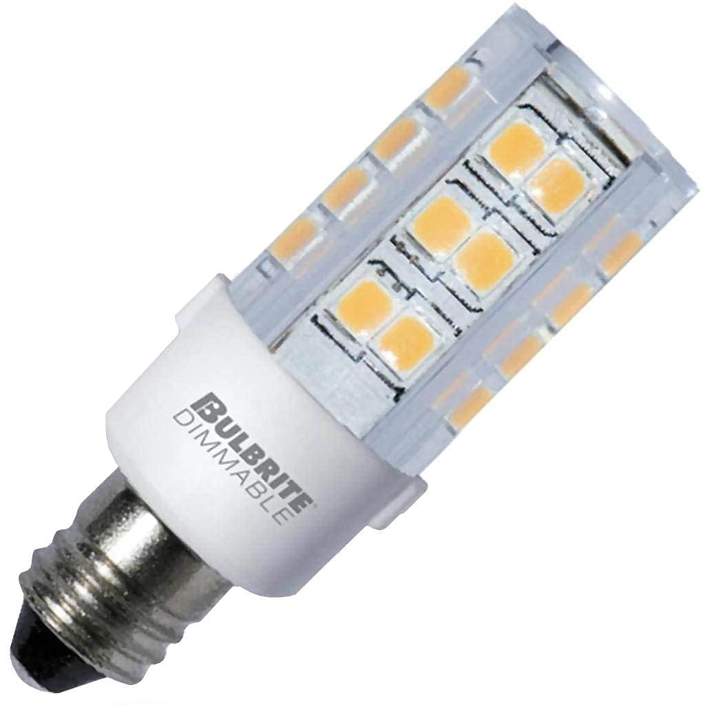 Bulbrite 770595-4.5W LED Light Bulb, E12 Base, 2700K, Clear, Dimmable, Halogen Replacements