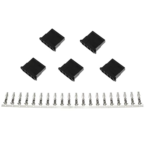 Maxmoral 5PCS Molex 4-Pin Female PC Power Connector Kit
