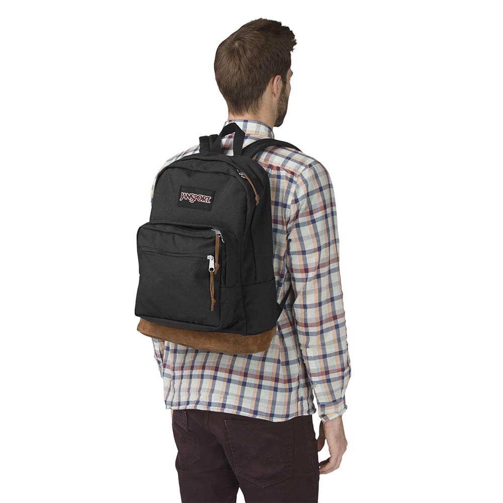 JanSport Right Pack Backpack - Durable Daypack with Padded 15" Laptop Sleeve, Spacious Main Compartment & Integrated Water Bottle Pocket - Black