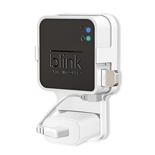 Sync Module 2 Outlet Wall Mount for Blink Doorbell Camera, Window Sensors Accessories,Doorbell Chime Inside House Bracket Holder with Short Cable (1