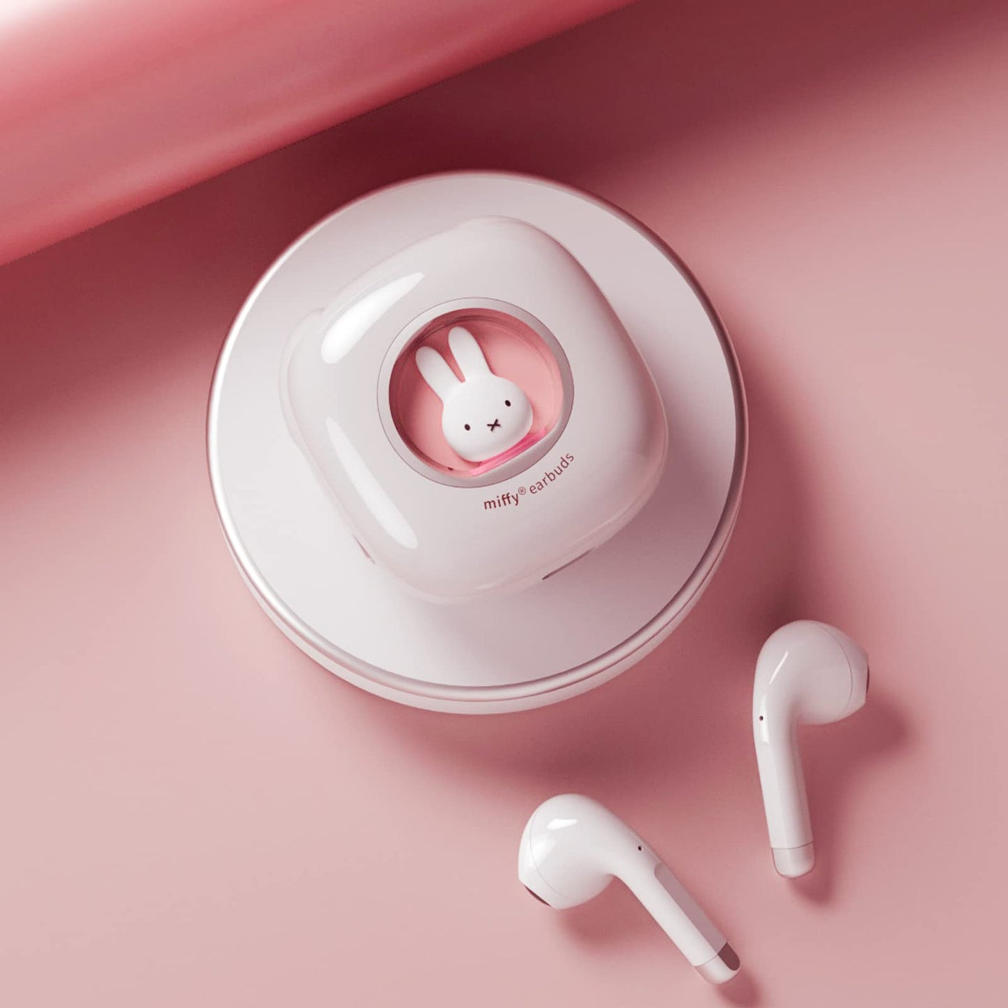 Miffy Bluetooth Wireless Earbuds Headset (Pink)，IPX5 Waterproof Ear Buds Headphones