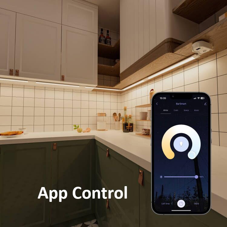 Smart Under Cabinet Lighting with Motion Sensor, Alexa Google Compatible Under Cabinet Lights, Wireless Remote Plug in Control Under Counter Light