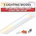 Lighting Labs Heavy-Duty Steel Hardwired Under Cabinet Light, 24 in., 5 CCT Selectable (2700K-5000K), True Replacement for Built-in Fixtures, Wide