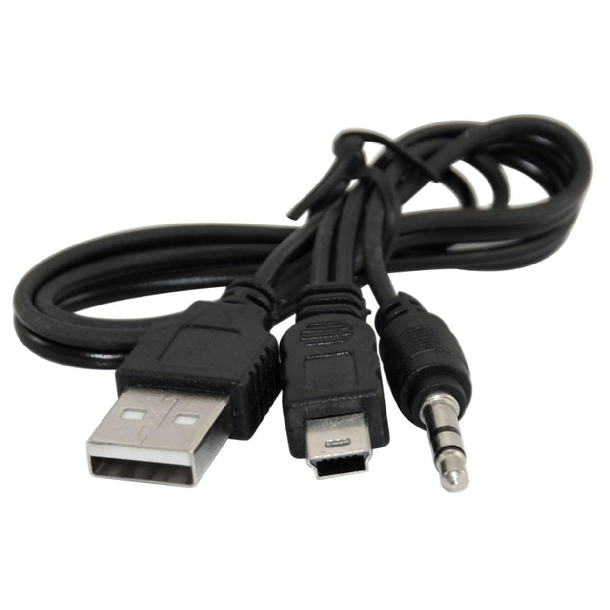 ThtRht 2 Pack Mini USB Audio Cable with USB 2.0 Charging Power Supply Cord to Mini B Male and 3.5mm Jack Plug AUX Connection for iHome IH60 IH61 IH59