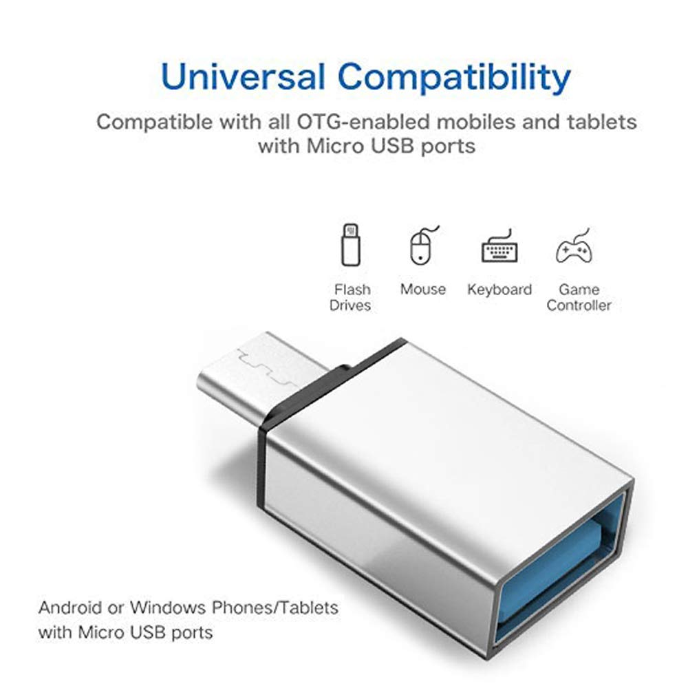 SIREG Micro USB 3.0 OTG Adapter On The Go Adapter Micro USB Male to USB Female Compatible with Samsung S7 S6 Edge S4 S3, LG G4, DJI Spark Mavic…