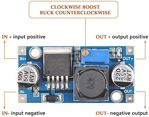 Queta 6 Pieces LM2596s DC to DC Buck Converter Step Down Voltage Regulator Power Module 3.2-40V to 1.25-35V 3A High Efficiency DC Voltage Stabilizer…