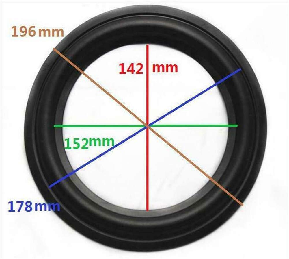 LinaLife 2pcs 8 inch 8" Speaker Foam Surround Repair Kit, 196mm Perforated Rubber Edge Rings Replacement Parts DIY Speaker Surround Repair Rubber Edge