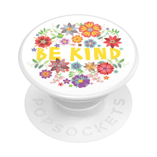 PopSockets Adhesive Phone Grip, Holder, Phone Stand, Flower - Be Kind Embroidery