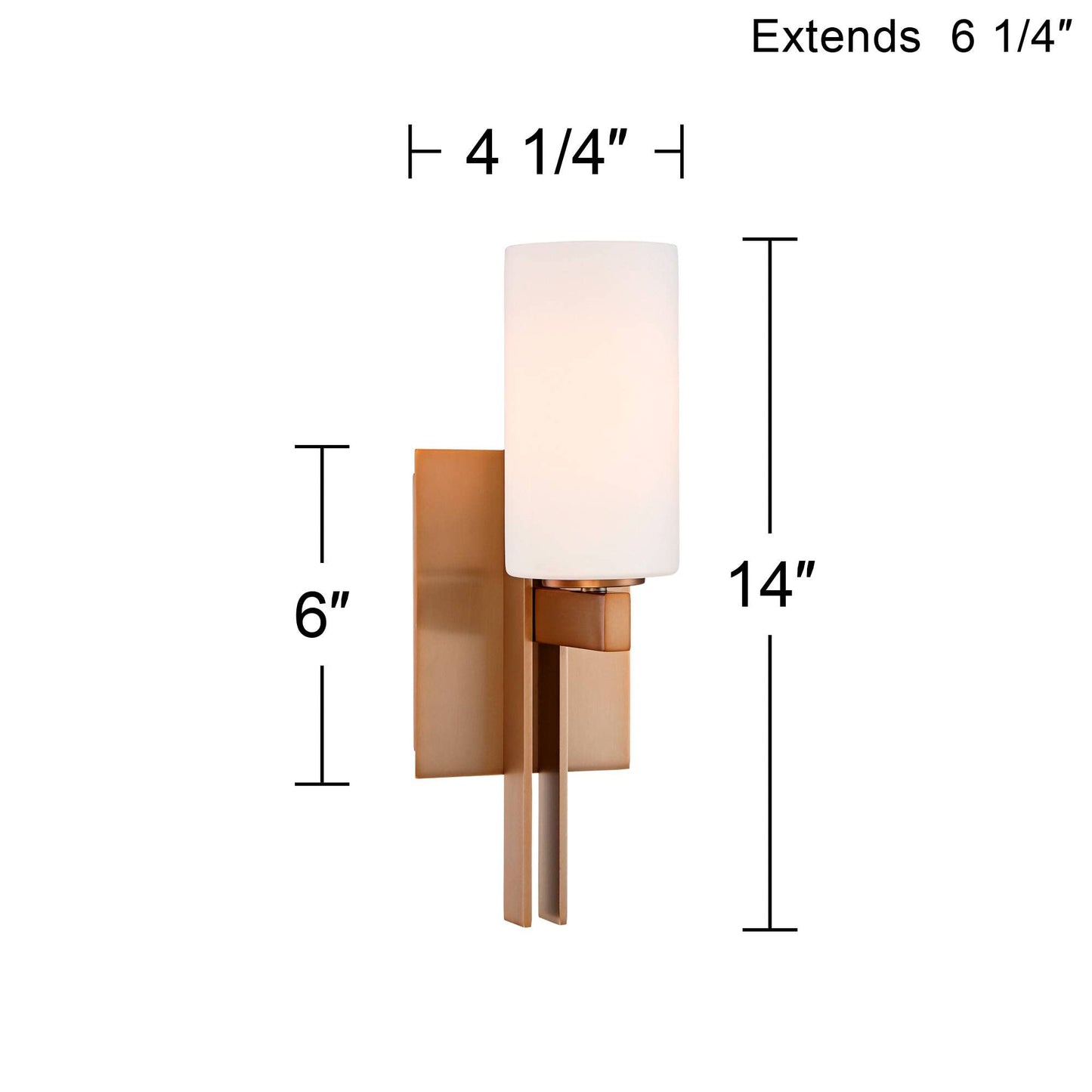Possini Euro Design Ludlow Modern Wall Sconce Lighting Burnished Brass Metal Hardwired 14" High Fixture Frosted White Glass for Bedroom Bathroom