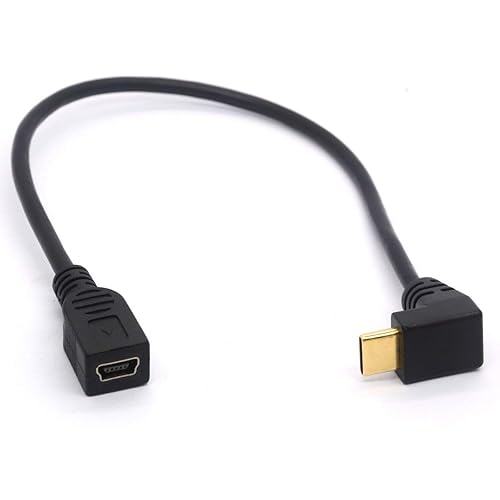 GLHONG USB Type C to Mini 5-Pin Adapter, 1ft/25cm, Right Angled, Male-to-Female, USB 2.0