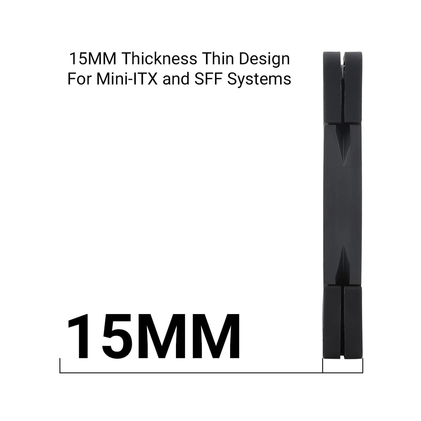 Thermalright C12015B CPU Fan Computer case Fan Quiet 4pin PWM PC Fan,15mm Slimline Cooler Fan,120mm CPU Cooling(Black)