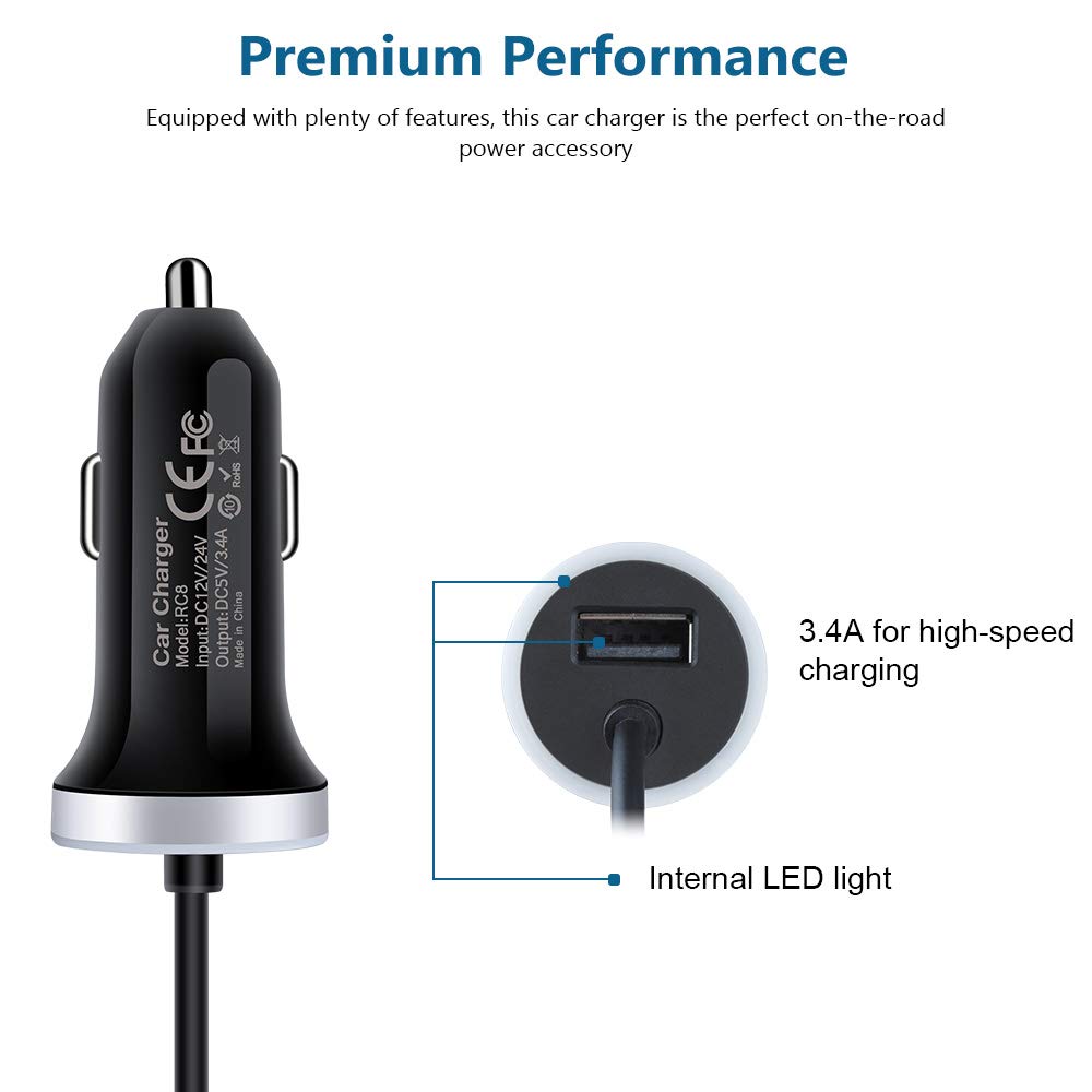 Fast Car Charger for Samsung Galaxy A57 A37 S26 S25 S24 S23 S22 S21 A17 A56 A36 A26 A16 A15 A25 A35 A55 A54 A14 A53 Z Fold7 Z Flip7,3.4A USB C Car