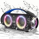 Gemini Portable Bluetooth Boombox Speaker with Deep Bass, LED Party Lights, FM Radio, USB, Mic Input & 7-Hour Battery - Rechargeable Wireless Speaker