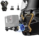 Coyktonty Motorcycle Helmet Mounting Bracket/Magnetic Quick Release Motorcycle Helmet Adapter Bracket for GoPro Hero 12 11 10 9 8 7 6 5/Insta360 Ace