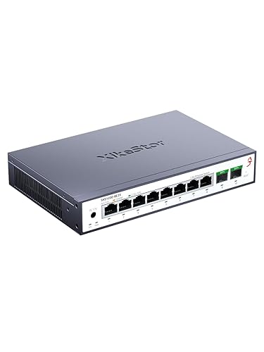 XikeStor 10 Port 2.5G Unmanaged Ethernet Switch,2x10G SFP+, 8×2.5 RJ45 Gigabit Network Switch, Robust Home Network Switch,Surpassing Basic Ethernet