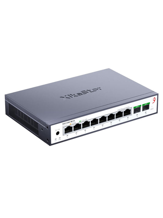 XikeStor 10 Port 2.5G Unmanaged Ethernet Switch,2x10G SFP+, 8×2.5 RJ45 Gigabit Network Switch, Robust Home Network Switch,Surpassing Basic Ethernet