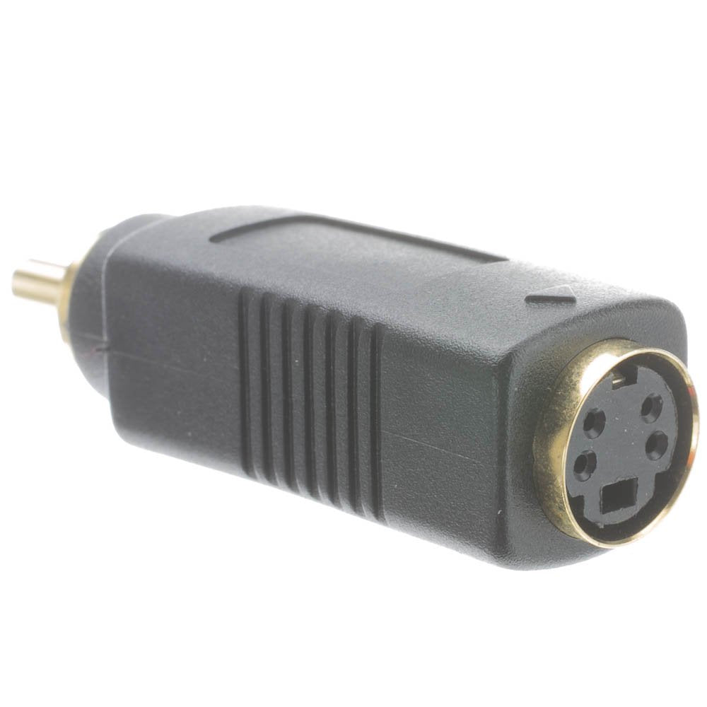 CableWholesale S Video to RCA Adapter, S-Video (MiniDin4) Female to RCA Male, Gold Connectors