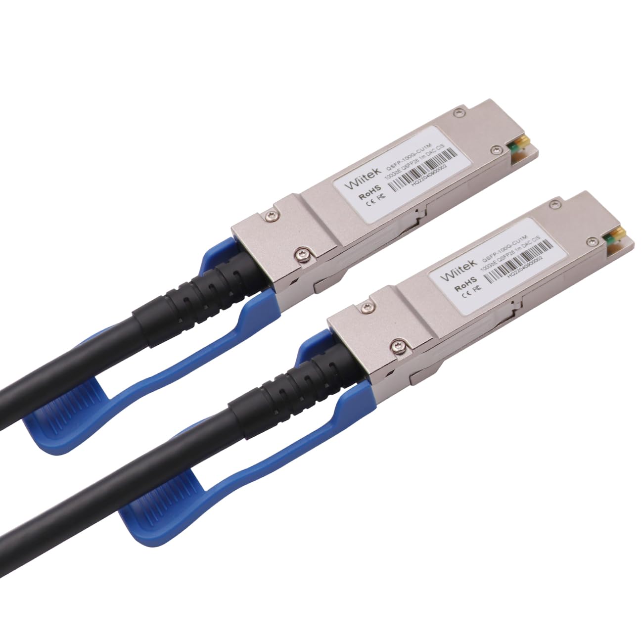 Wiitek 100GbE QSFP28 DAC Twinax Cable, 1m 100GBASE-CR Passive Copper Cable, Compatible for Cisco, Ubiquiti, Mikrotik, Netgear, Supermicro, Open Source