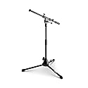 On-Stage MS7411B Drum/Amp Tripod Mic Stand with Boom (Short Microphone Setup, Miking for Drums and Amps, Adjustable Height and Boom, 5/8?-27