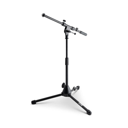 On-Stage MS7411B Drum/Amp Tripod Mic Stand with Boom (Short Microphone Setup, Miking for Drums and Amps, Adjustable Height and Boom, 5/8?-27