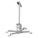 ALZO Short Suspended Drop Ceiling Video Projector Mount with Scissor Clamp for T-Bar Attachment with 10 Inch Drop
