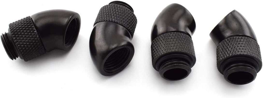 dracaena.io 12 Pack G1/4" 45° Rotary 360° Swivel Fitting, Male to Female Extender Adapter for PC Water Cooling Loop, Computer Liquid Cooling Fittings